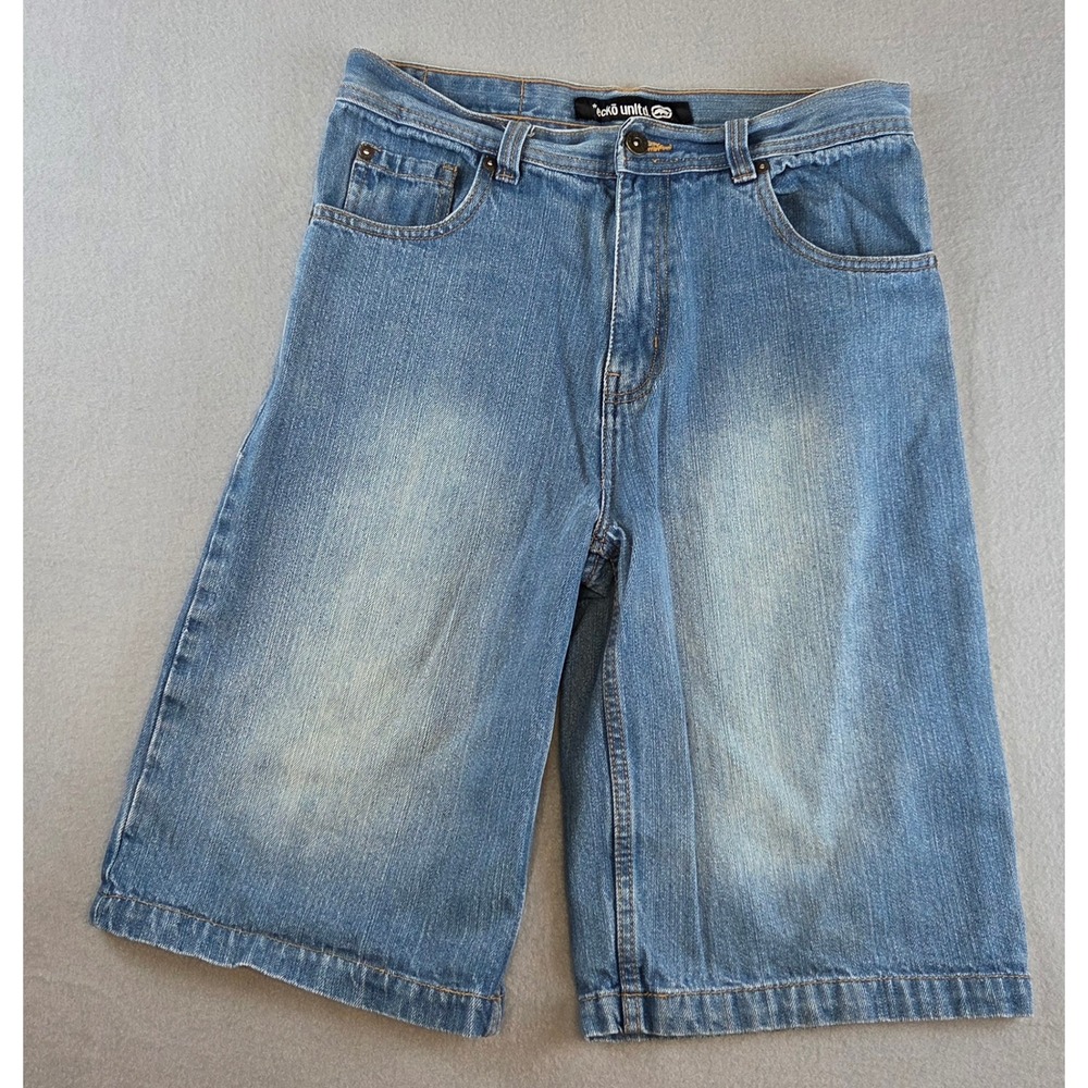 Vintage Ecko Unltd Denim Shorts Boys Size 16 Y2K Retro Baggy Streetwear Skater